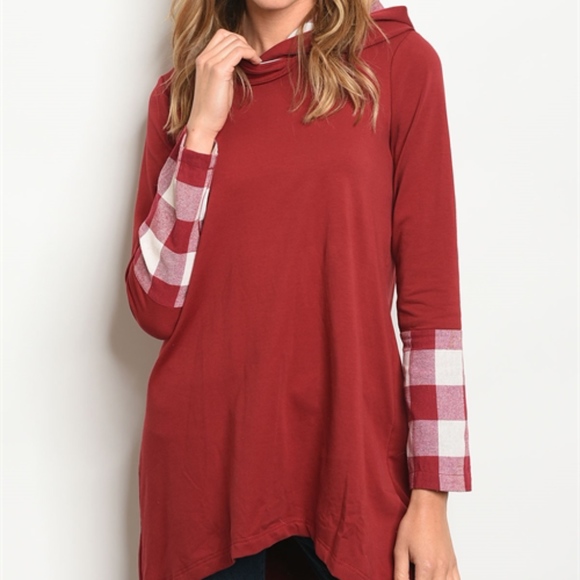 Hooded lightweight tunic sweatshirt - Picture 2 of 5